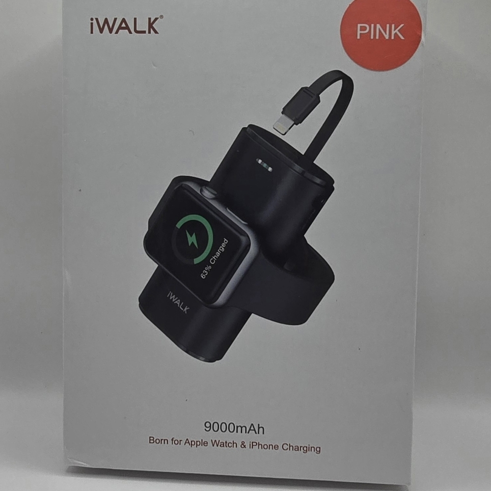 Pink 9000mAh Charger for Apple Watch & iPhone Androids & Tablets